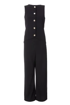 Quiz Waistcoat Jumpsuit Black Best
