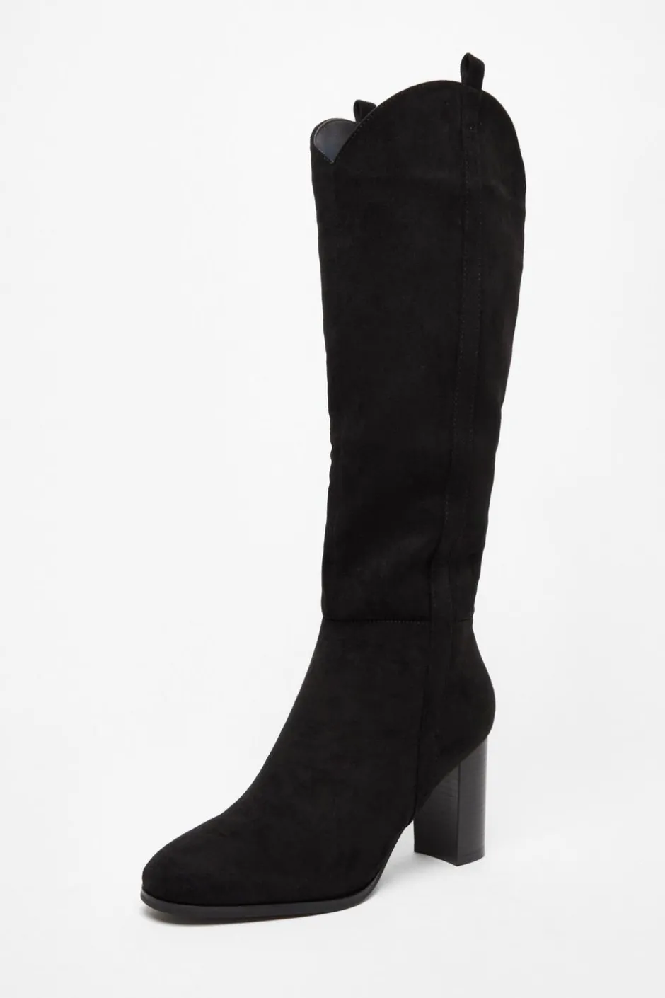 Quiz Western Knee High Boots Black