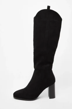 Quiz Western Knee High Boots Black