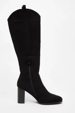 Quiz Western Knee High Boots Black