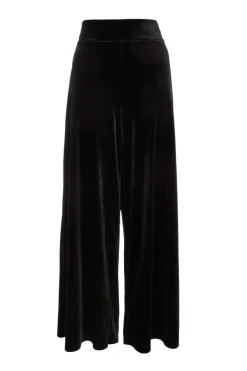 Quiz Black Wide Leg Velvet Trouser Sale
