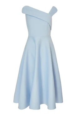 Quiz Asymmetric Midi Dress Blue Hot