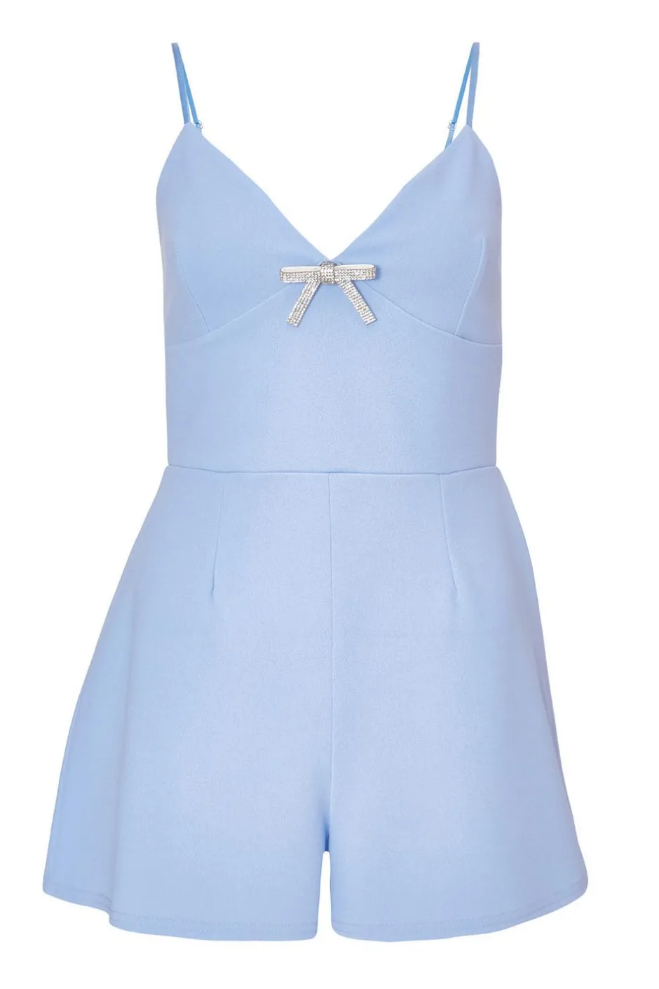 Quiz Bow Front Playsuit Blue Outlet