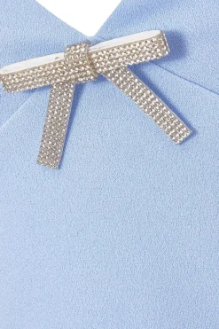 Quiz Bow Front Playsuit Blue Outlet