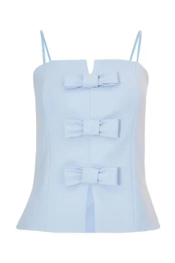 Quiz Bow Front Strappy Top Blue