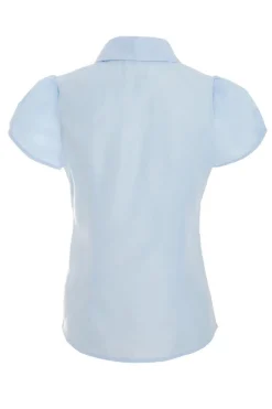Quiz Blue Button Down Short Sleeve Shirt Sale