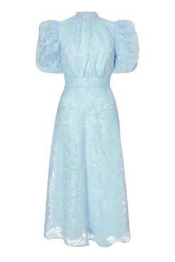 Quiz Blue Chiffon Diamante Midi Dress New