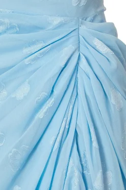 Quiz Blue Chiffon Floral Midi Dress Hot