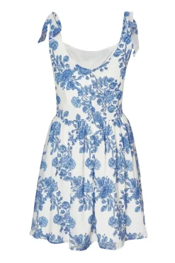 Quiz Blue Chiffon Floral Mini Dress Hot