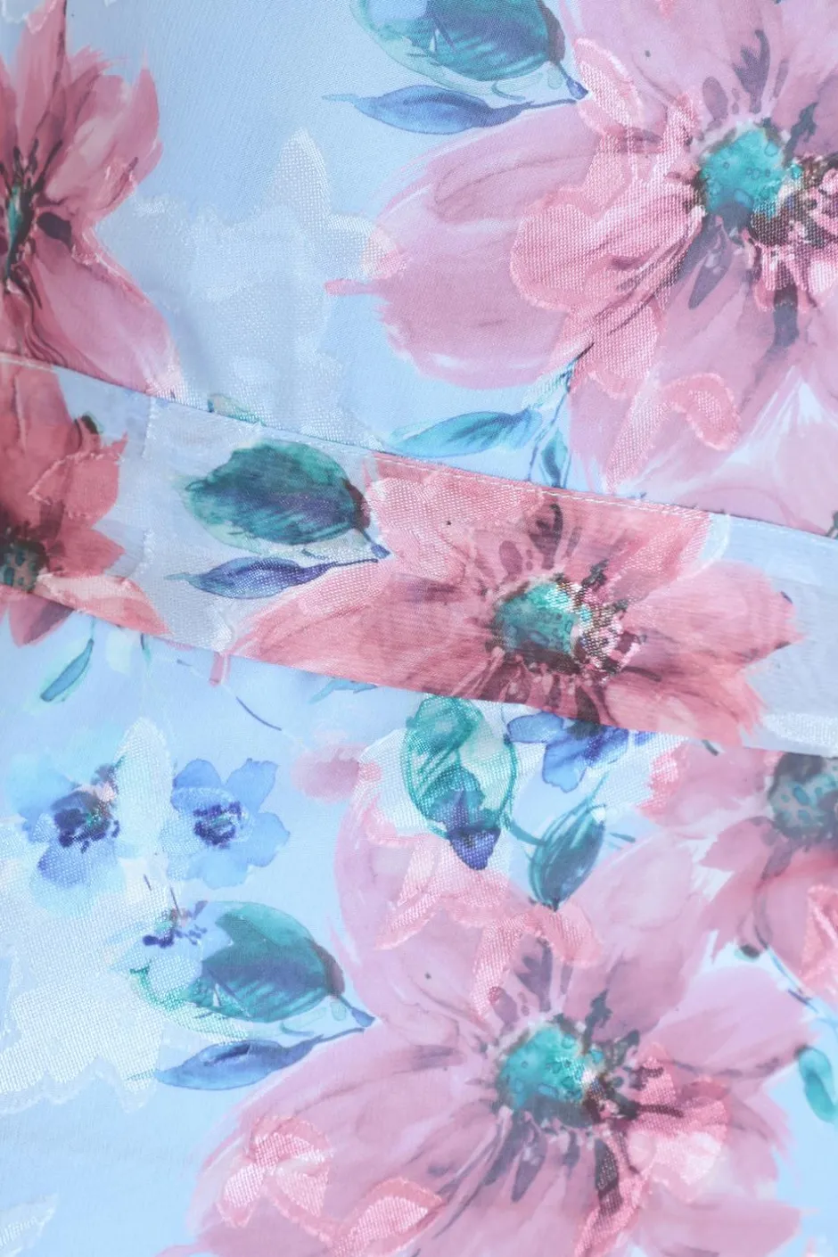 Quiz Blue Chiffon Floral Ruffle Maxi Dress Sale