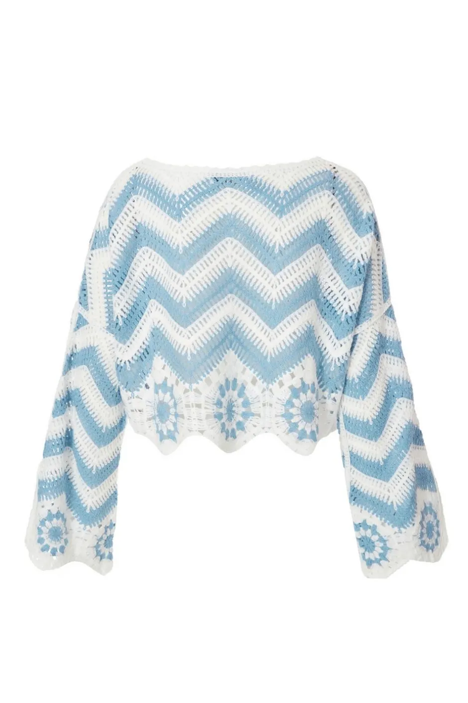 Quiz Crochet Scalloped Top Blue Sale