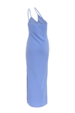 Quiz Blue Cut Out One Shoulder Midaxi Dress Discount