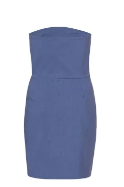 Quiz Blue Denim Bandeau Mini Dress Sale