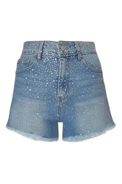 Quiz Blue Denim Embellished Shorts Best