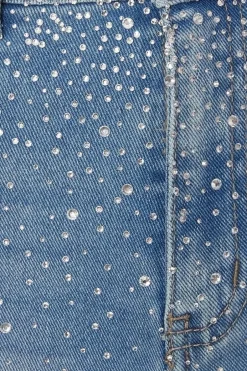 Quiz Blue Denim Embellished Shorts Best