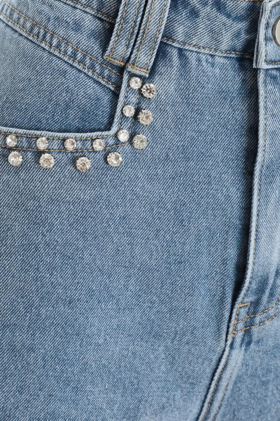 Quiz Blue Denim Embellished Shorts Sale