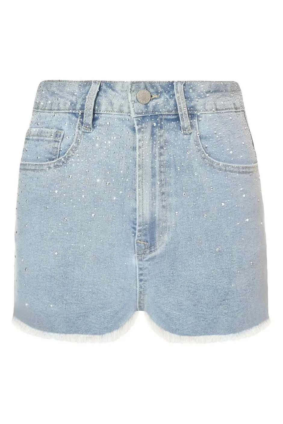 Quiz Blue Denim Embellished Shorts Hot
