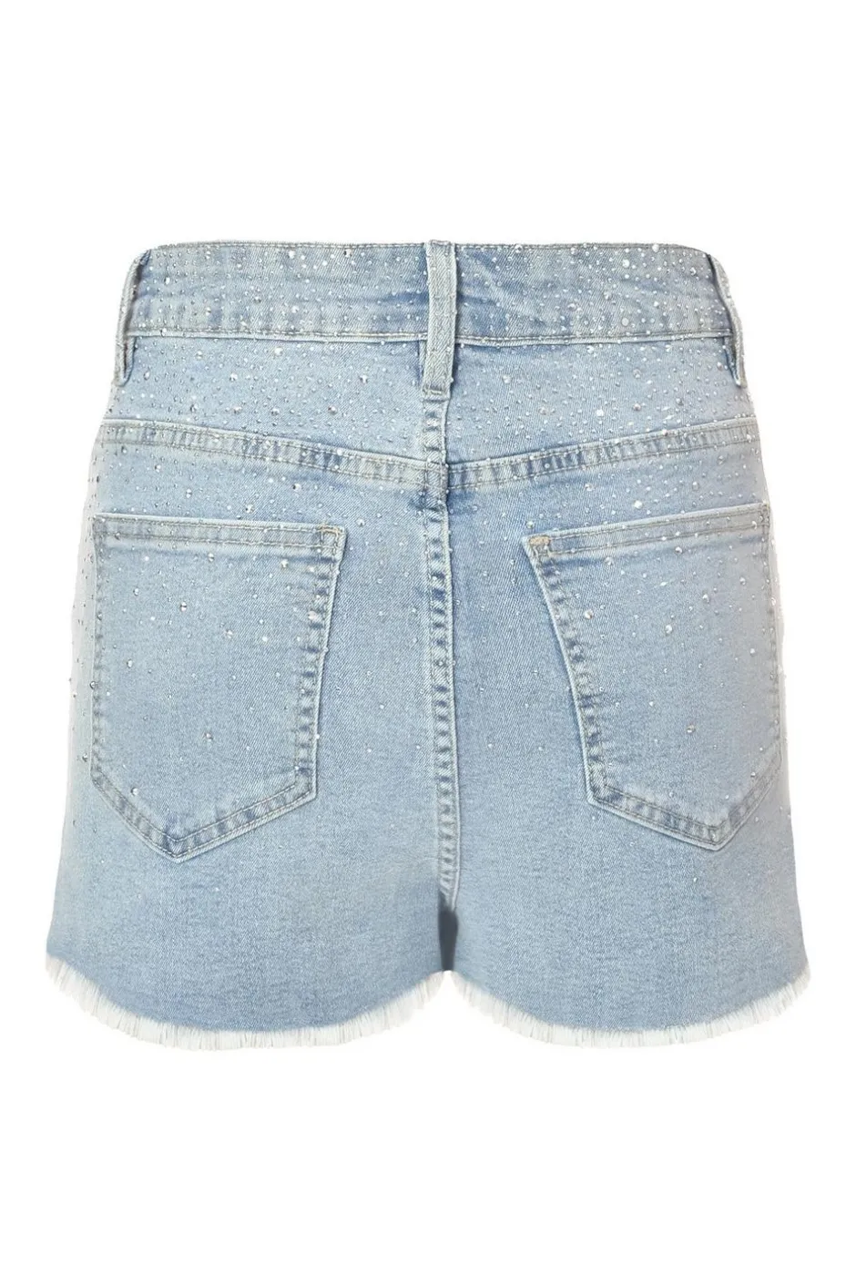 Quiz Blue Denim Embellished Shorts Hot