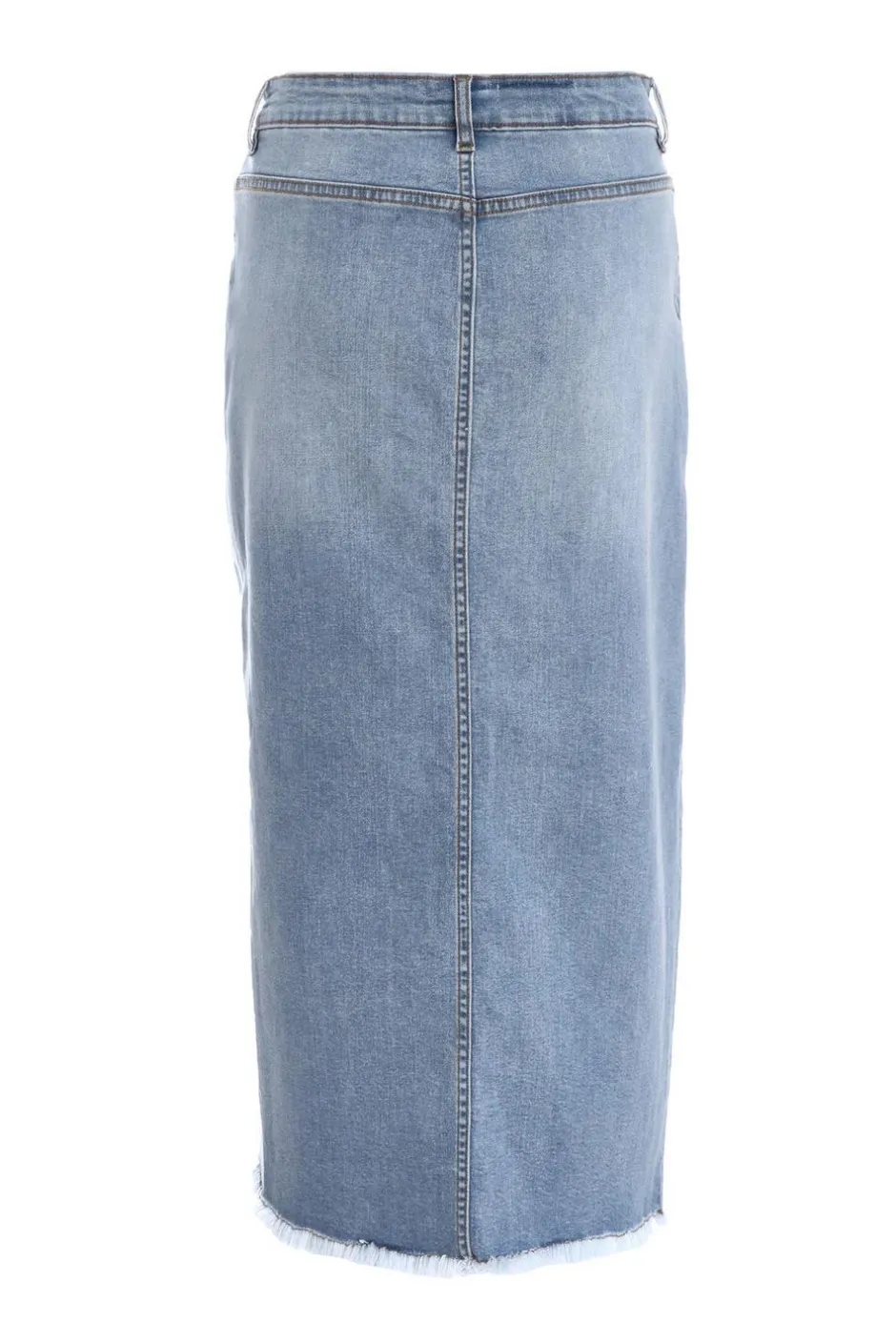 Quiz Blue Denim Extreme Rip Midi Skirt Online