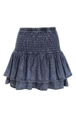 Quiz Blue Denim Frill Mini Skirt Online
