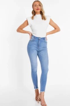 Quiz Blue Denim Ripped Jeans