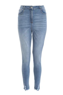 Quiz Blue Denim  Ripped Jeans
