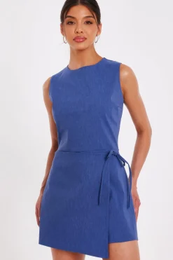 Quiz Blue Denim Wrap Playsuit New