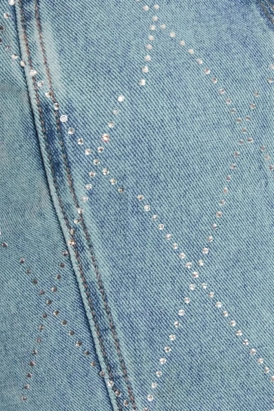 Quiz Blue Diamante Denim Corset Top Sale