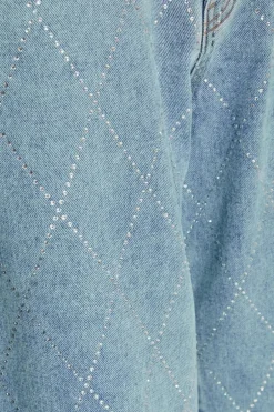 Quiz Blue Diamante Denim Jeans Discount