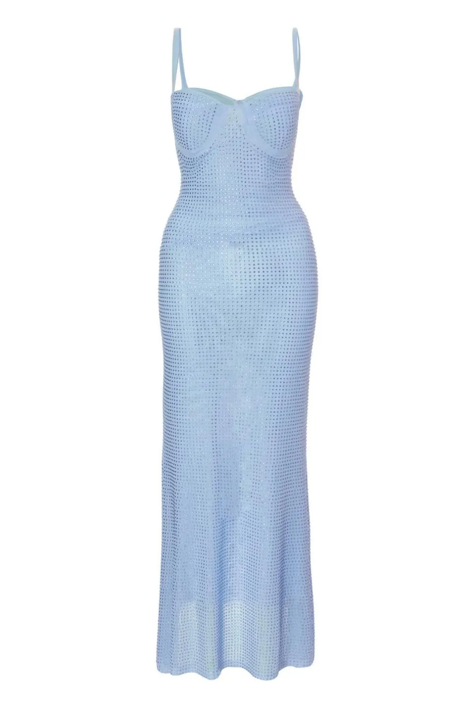 Quiz Blue Diamante Maxi Dress Online