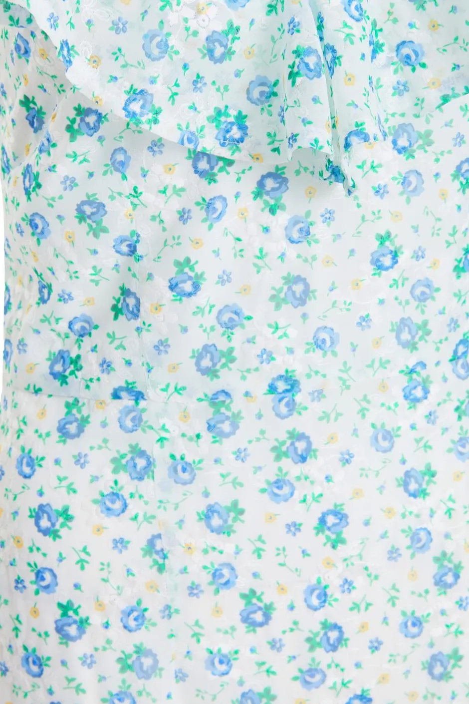 Quiz Blue Ditsy Print Chiffon Midaxi Dress Sale