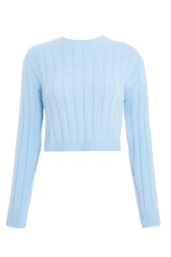 Quiz Fluffy Knit Jumper Blue Discount