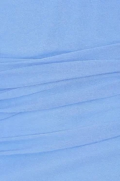 Quiz Frill Mini Dress Blue Discount
