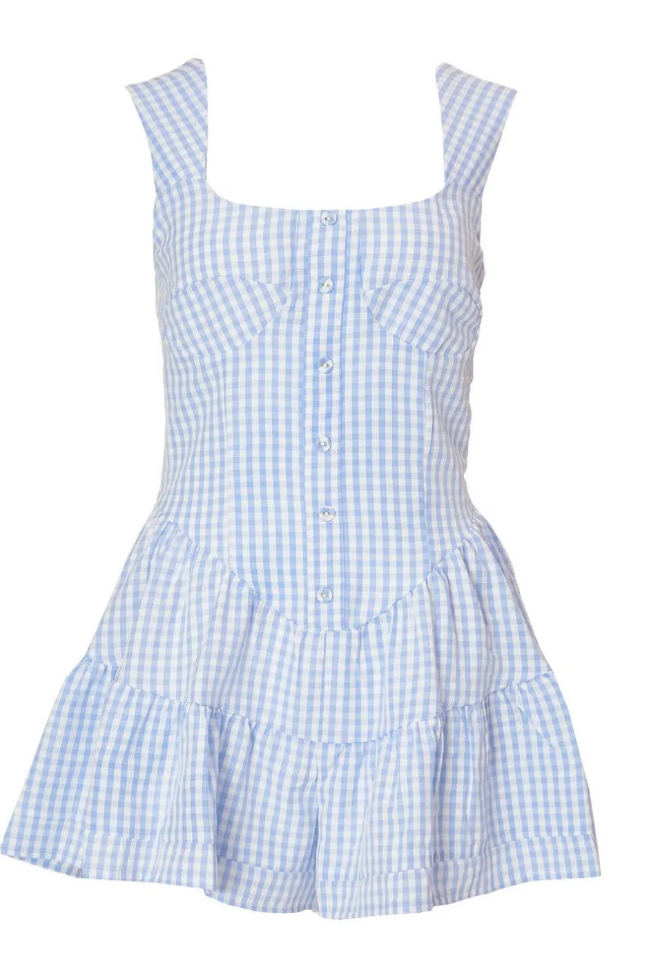 Quiz Blue Gingham Playsuit Outlet