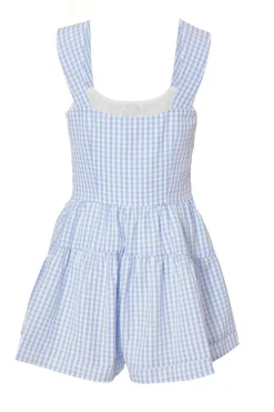Quiz Blue Gingham Playsuit Outlet
