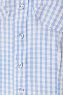 Quiz Blue Gingham Playsuit Outlet