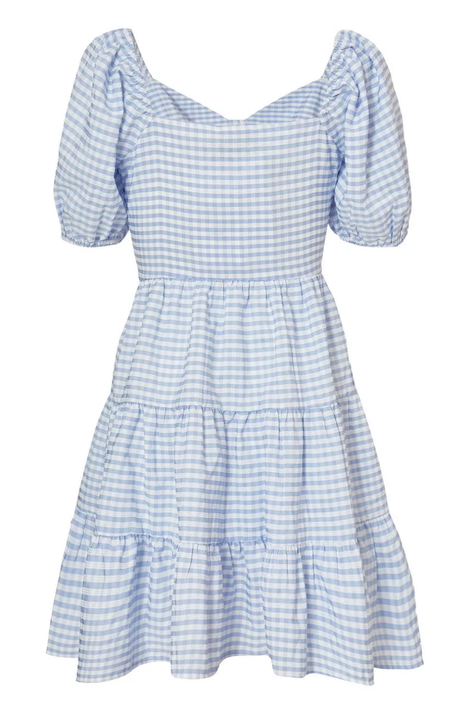 Quiz Blue Gingham Puff Sleeve Dress Clearance