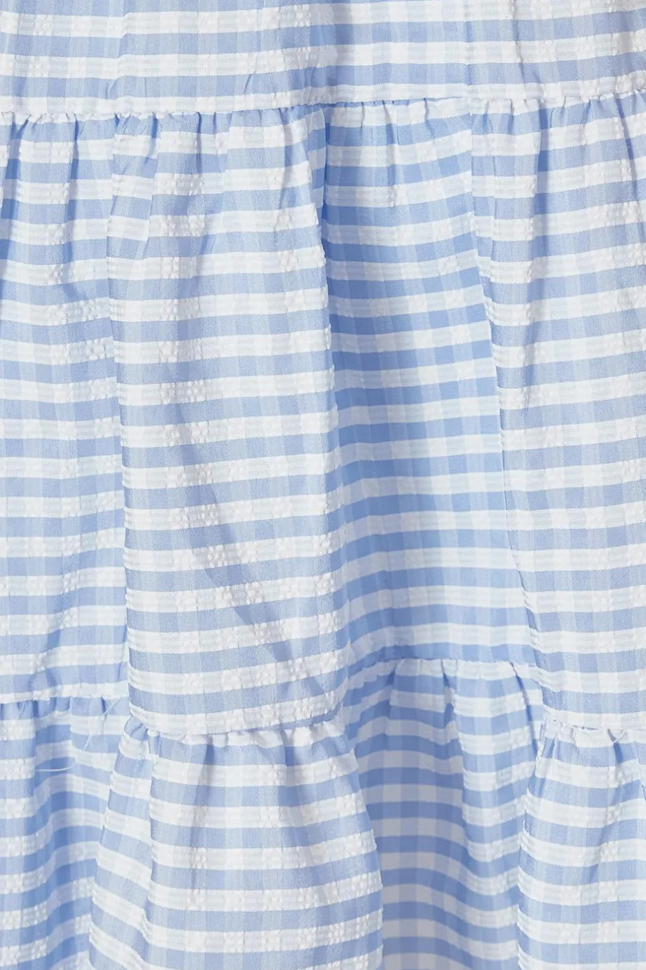 Quiz Blue Gingham Puff Sleeve Dress Clearance
