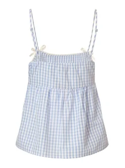 Quiz Blue Gingham Strappy Peplum Top Sale