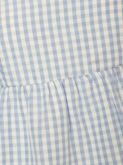 Quiz Blue Gingham Strappy Peplum Top Sale