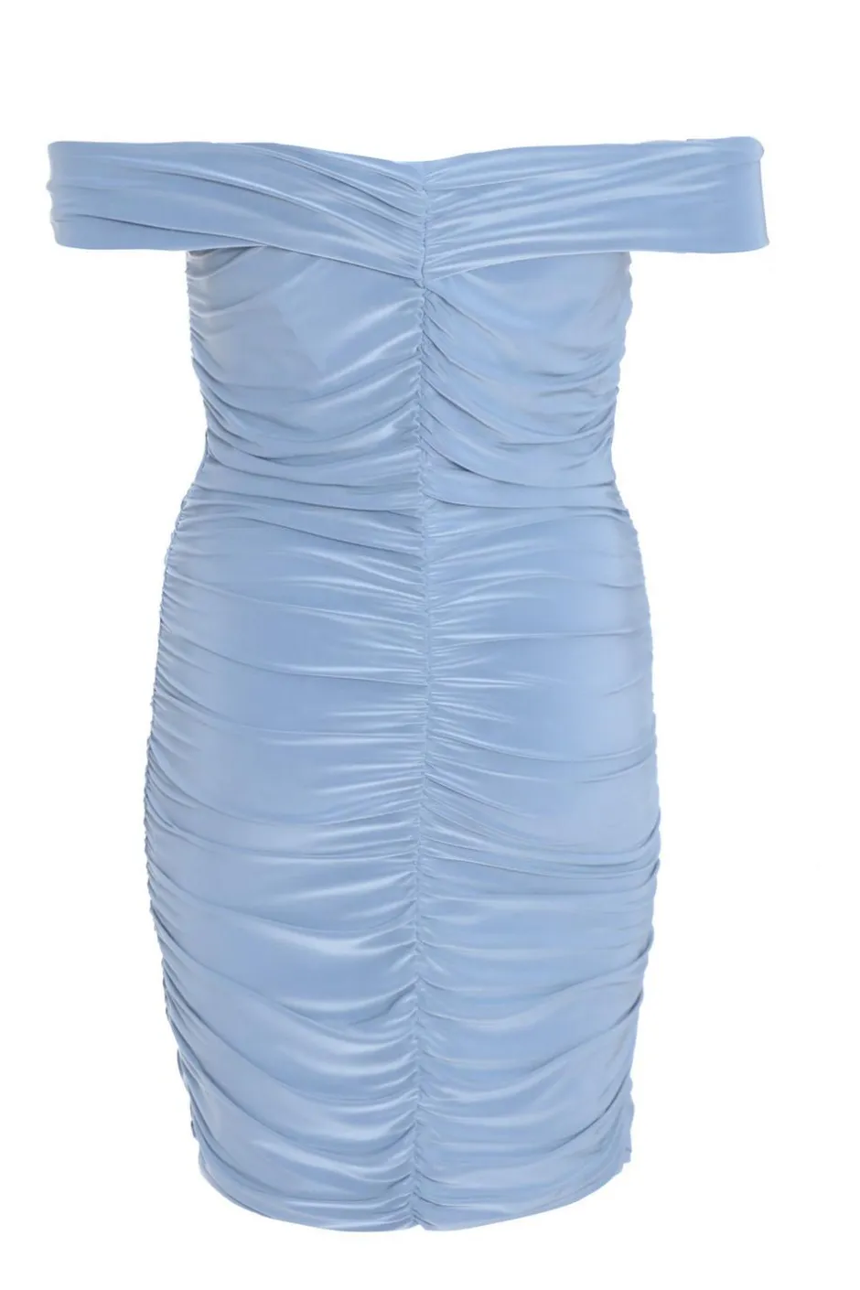 Quiz Blue Knot Front Bardot Bodycon Mini Dress Outlet