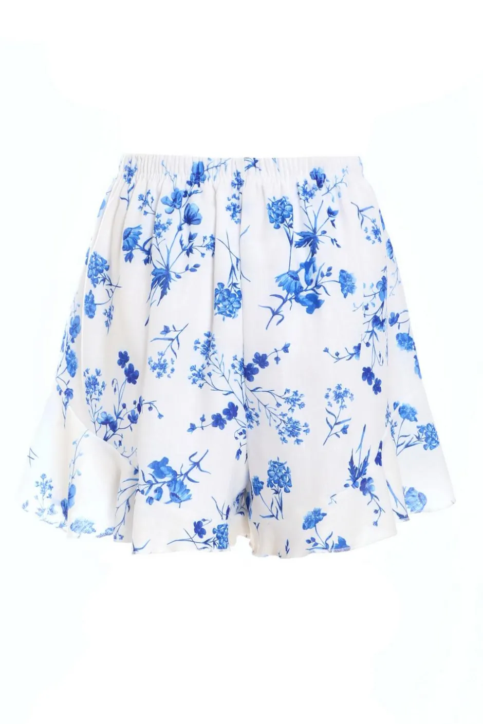 Quiz Blue Linen Look Floral Shorts Best