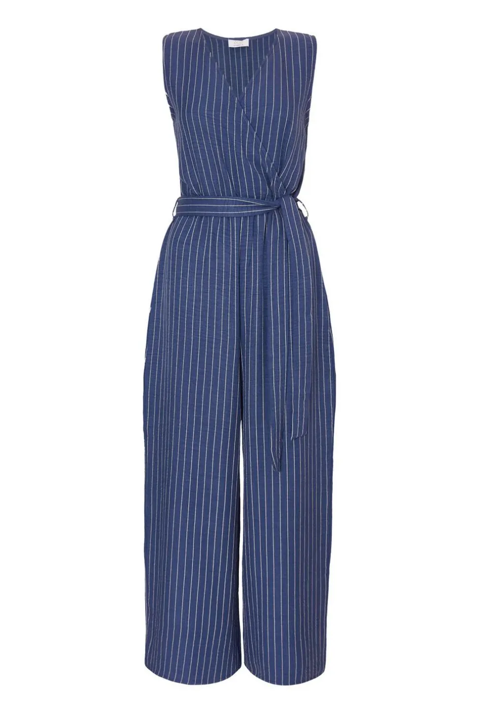 Quiz Linen Striped Jumpsuit Blue New