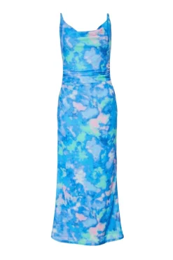 Quiz Blue Marble Print Midaxi Dress Sale