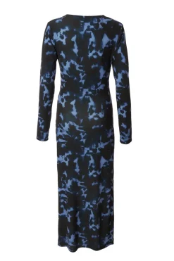 Quiz Blue Marble Ruched Midi Dress New