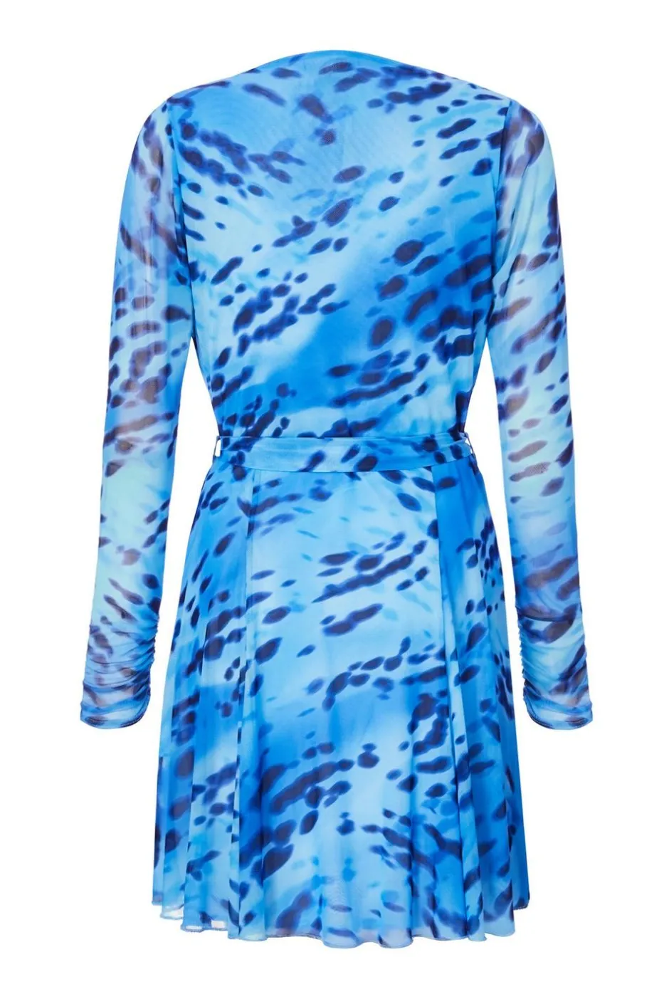 Quiz Blue Mesh Animal Print Skater Dress Hot