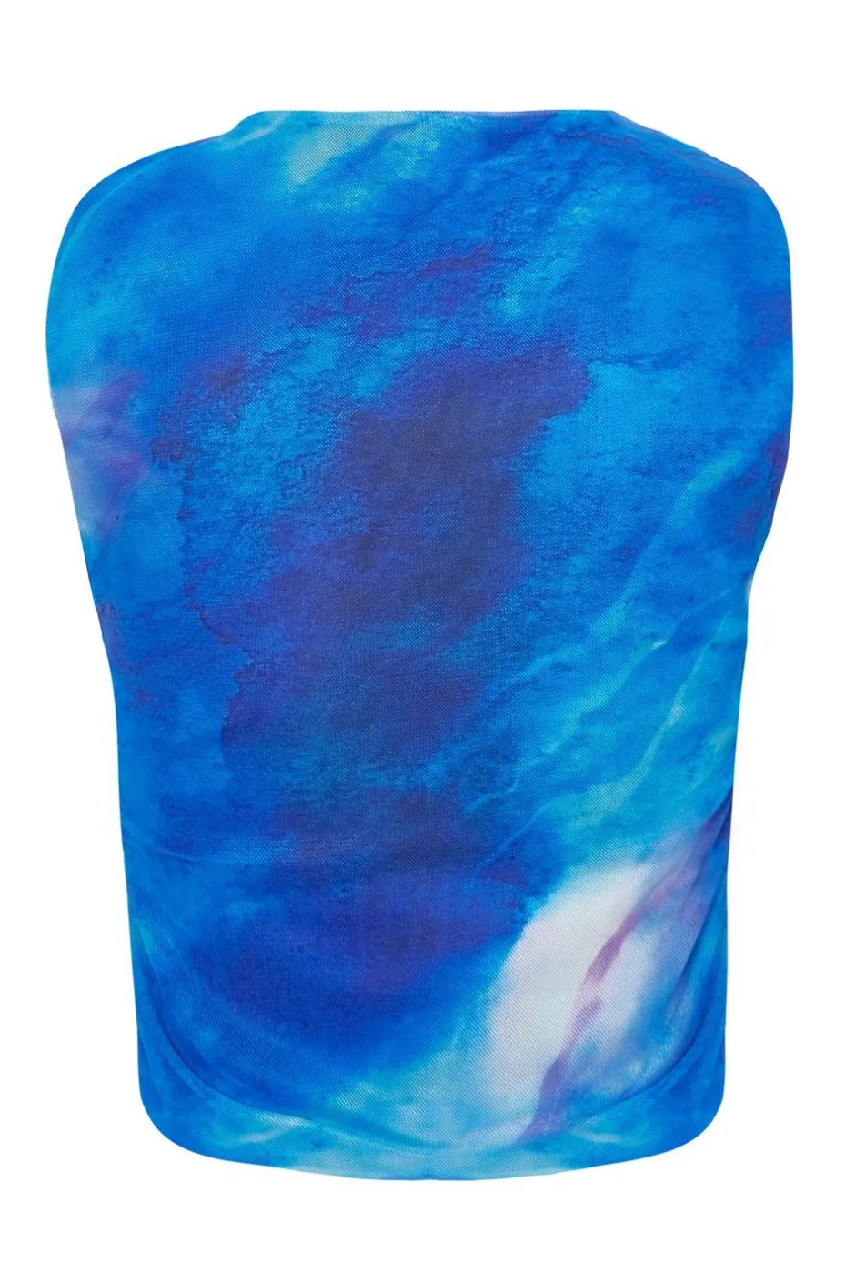 Quiz Blue Mesh Marble Crop Top Online