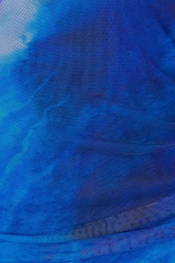 Quiz Blue Mesh Marble Midaxi Dress