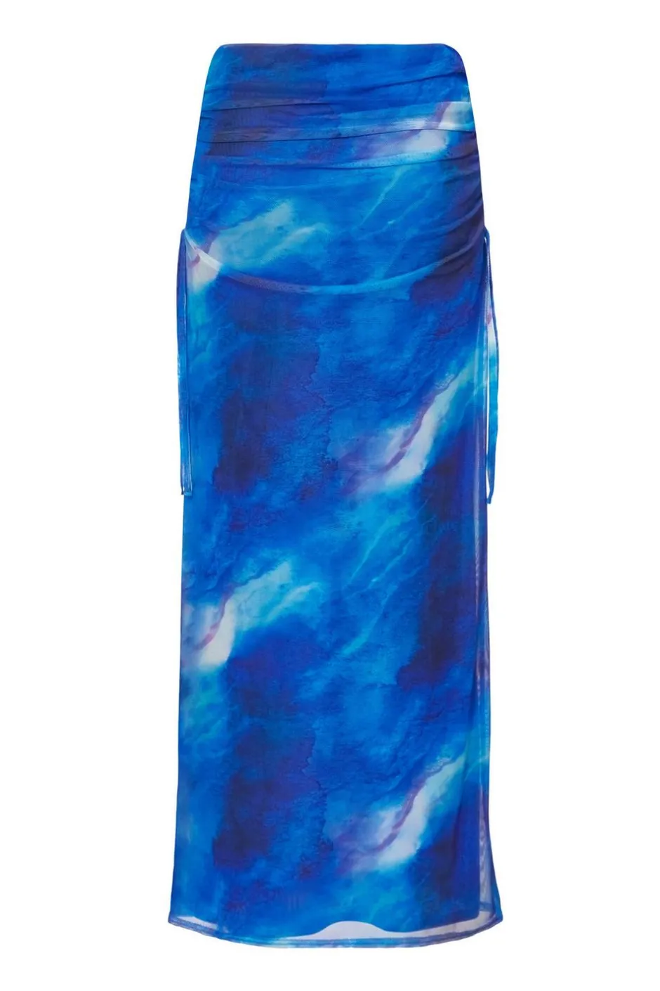 Quiz Blue Mesh Marble Midaxi Skirt Hot