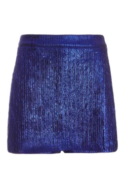 Quiz Metallic High Waisted Skort Blue